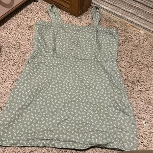 No Boundaries Green Floral Mini Dress